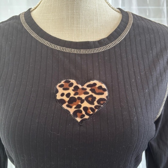 J for Justify Black Fitted Embellished Long Sleeve Tee - Picture 2 of 8